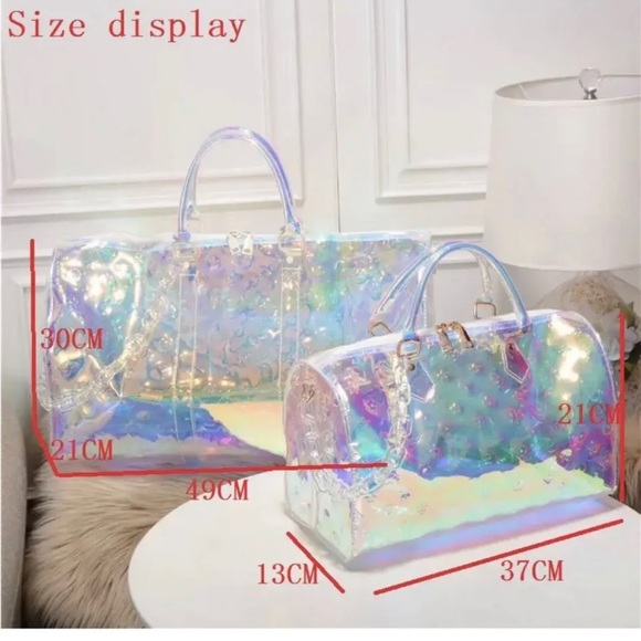 Holographic PVC Satchel Tote Purse *NWOT* - Picture 6 of 9